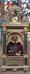 Shakespeare's funerary monument by Gerard Johnson, Holy Trinity Church, Stratford-upon-Avon
